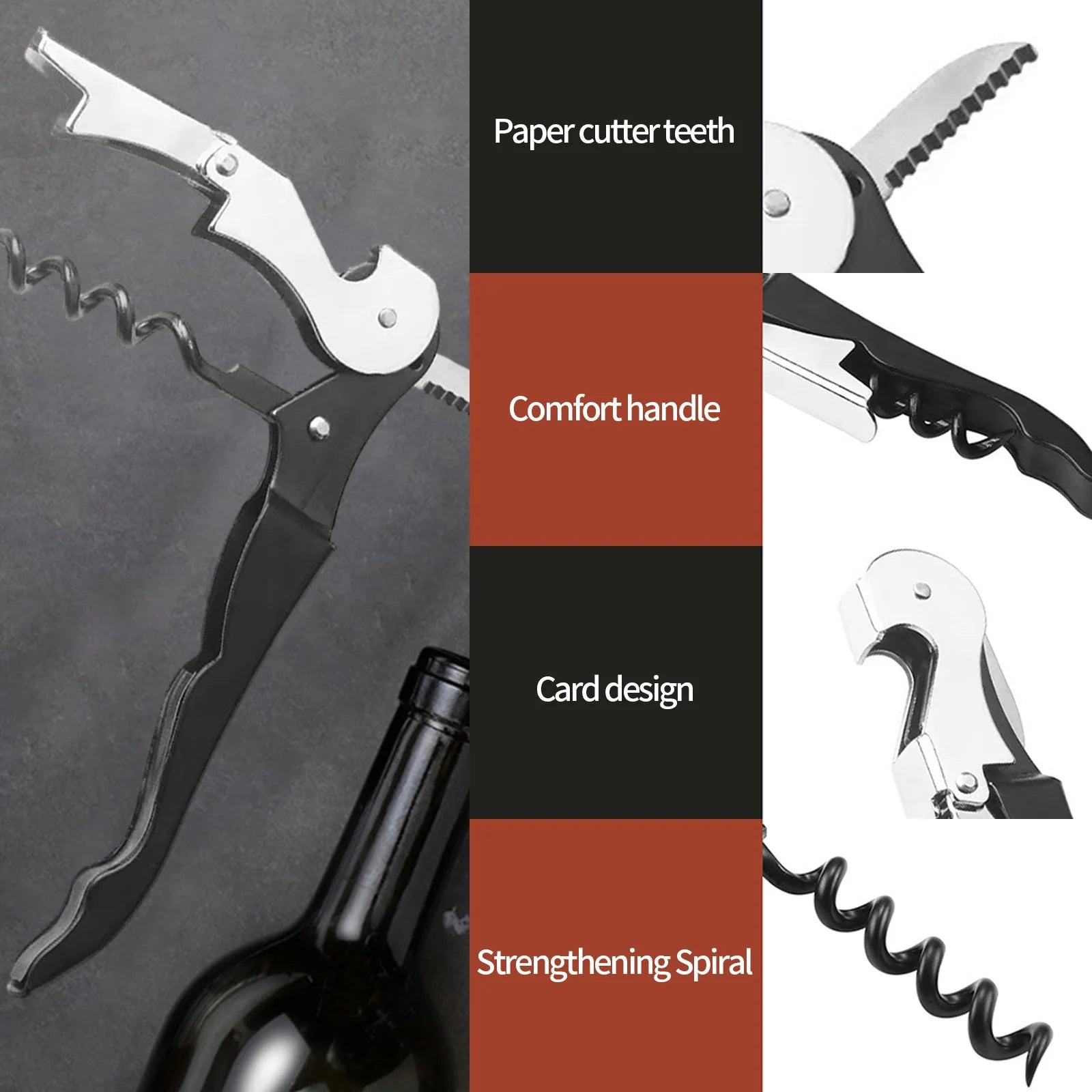 Hiroekza Opener Waiters Key For Servers Bartender With Foil Cutter Jar Opener Manual Bottle Opener Double Hinged Bottle Opener Kitchen Gadgets Clearance – Convenient Drink Preparation for Flexible Room-to-Room Use