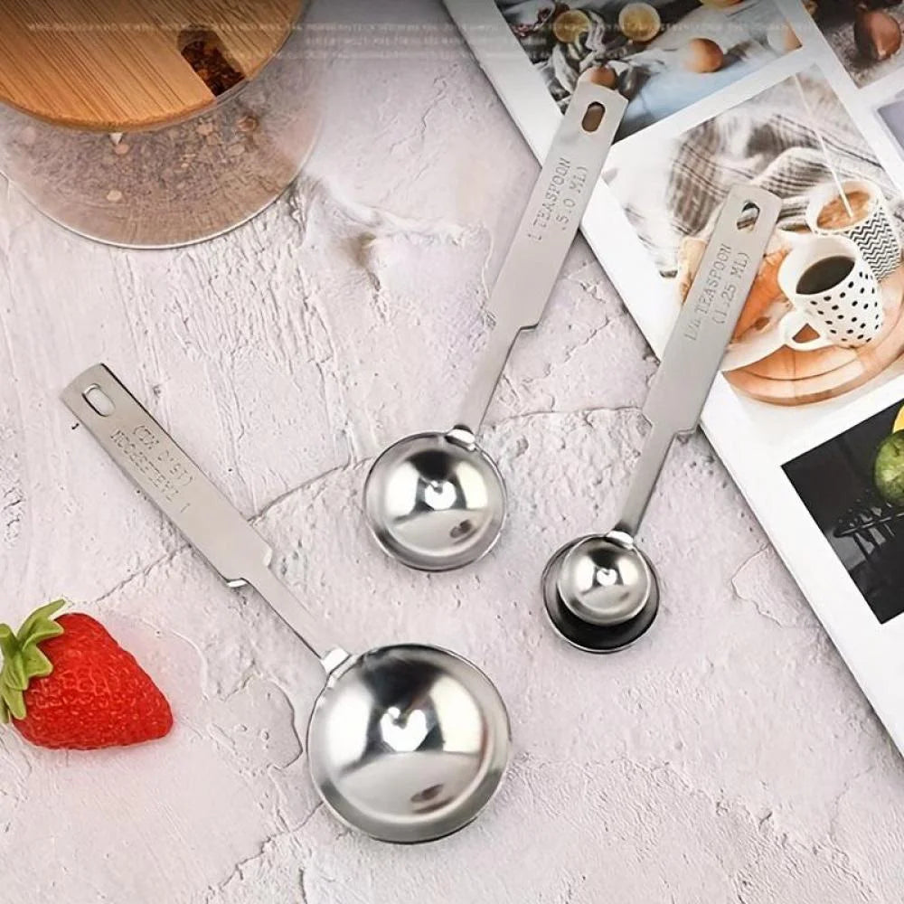 Stainless Steel Measuring Spoons and Measuring Cups Kitchen Tools for Drying and Liquid Ingredients Cooking and Baking Categories Measuring Spoons Measuring Cups Scale Bowls – Durable Stainless Steel Construction for Flexible Room-to-Room Use