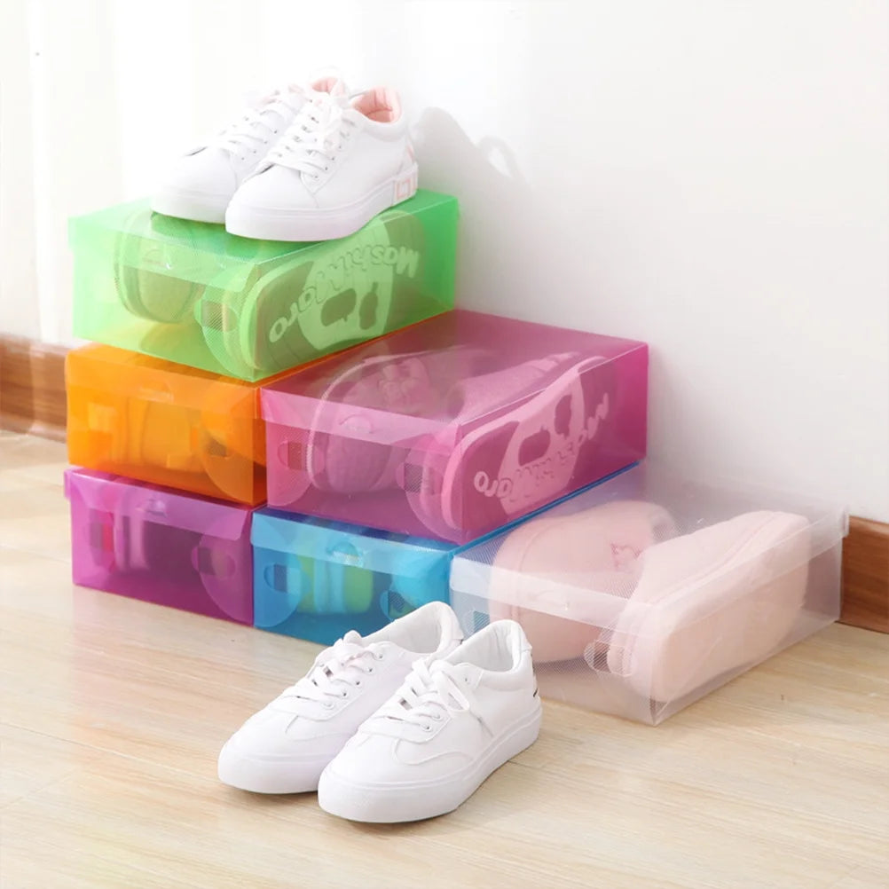 12 PCS Shoes Boxes Transparent Shoes Cases Plastic Storage Box Shoes Container for Home Shop 28x18x10cm – Clear-View Organization for Flexible Room-to-Room Use