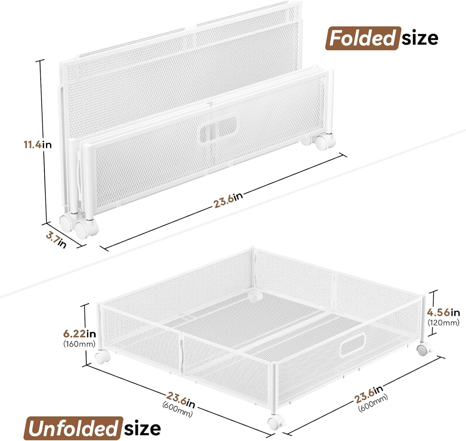 Under Bed Storage Containers with Wheels - Shoe Storage Organizer Drawer Tool-free Assembly Metal Underbed Storage Containers for Bedroom Clothes Shoes Blankets - 2Pack – Multiroom Organization Format for Flexible Room-to-Room Use