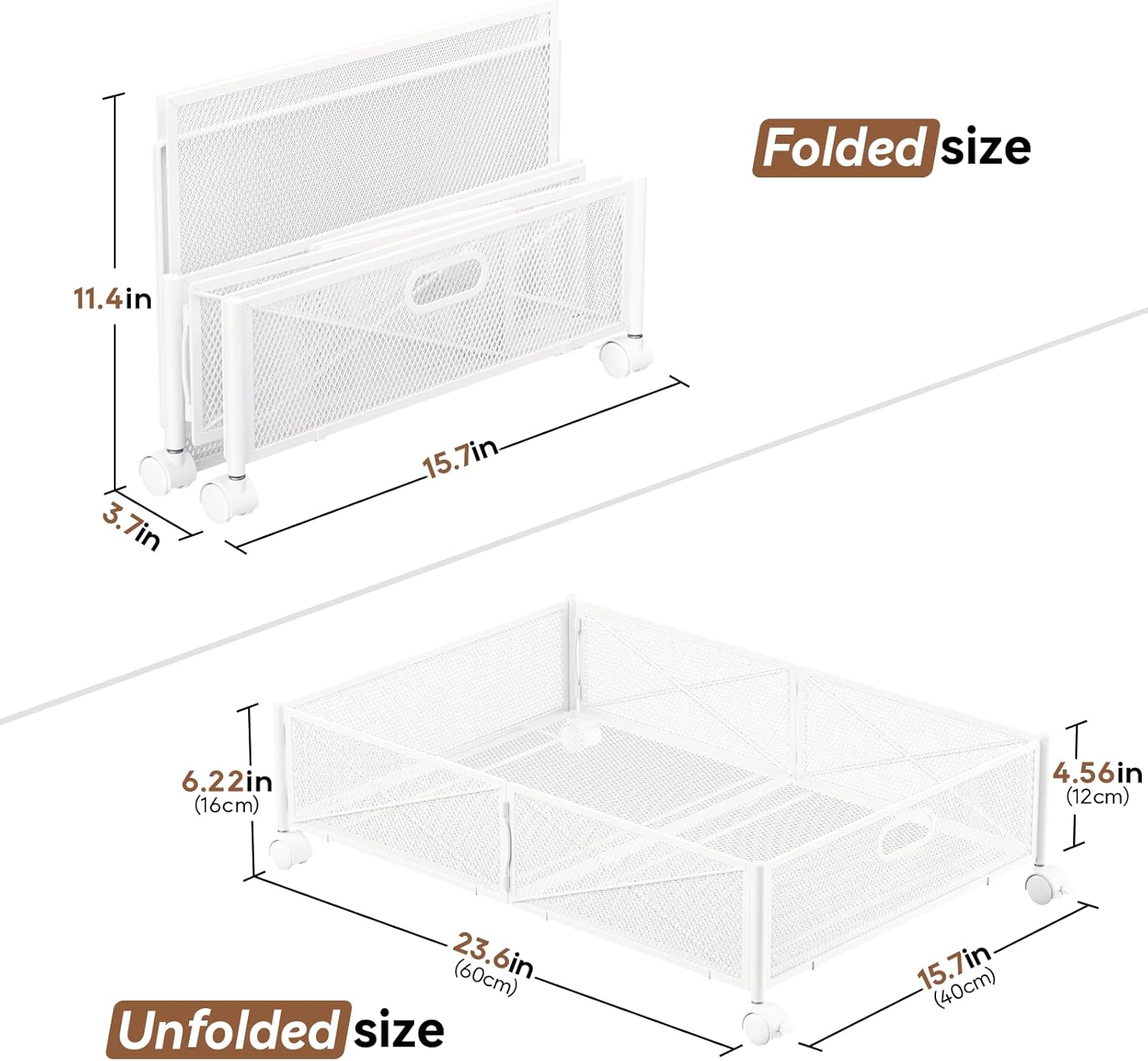 Under Bed Storage Containers with Wheels Under Bed Shoe Storage Organizer Drawer Tool-free Assembly Metal Storage Containers for Bedroom Clothes Shoes Blankets -2PCK – Multiroom Organization Format for Flexible Room-to-Room Use