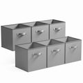 11 Inch Foldable Fabric Baskets for Organizing,6 Pack Grey Cloth Storage Bins with Handle for Home Bedroom – Everyday Household Format for Flexible Room-to-Room Use
