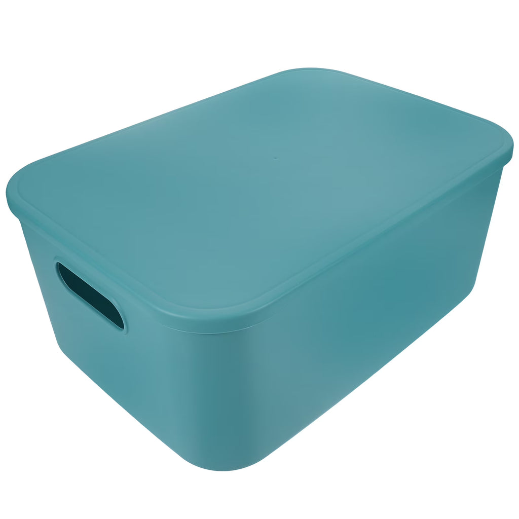 Extra Large with Lid Easy to Hold Storage Bin Office Box – Secure Lid Design for Flexible Room-to-Room Use