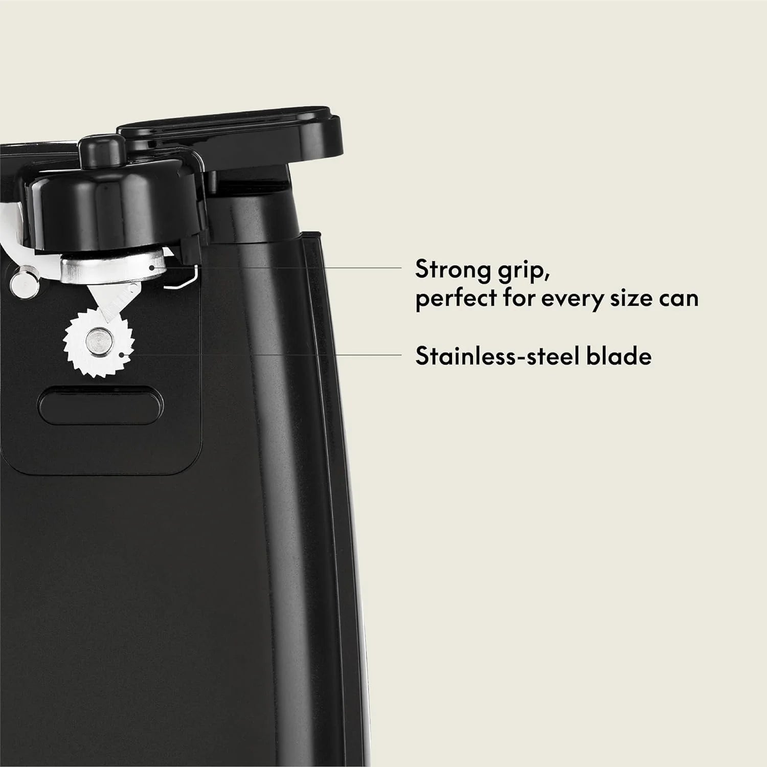Electric Can Opener and Knife Sharpener Multifunctional Jar and Bottle Opener with Removable Cutting Lever and Cord Storage Stainless Steel Blade – Durable Stainless Steel Construction for Flexible Room-to-Room Use