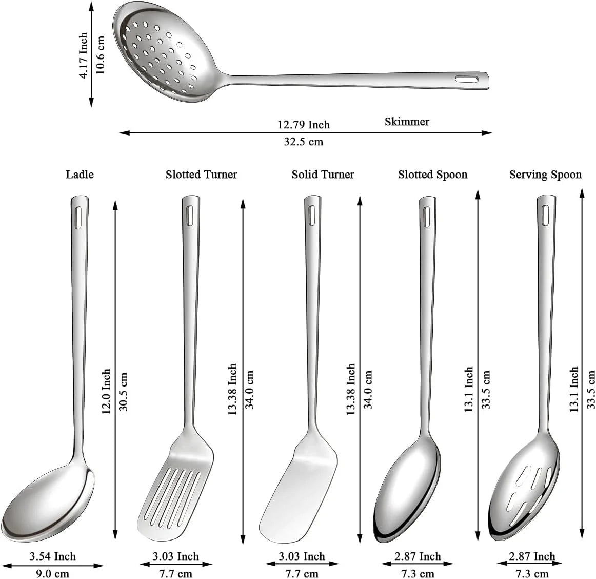 Kitchen Utensils Set 6pcs Stainless Steel Cooking Utensils Set Kitchen Tools Spatulas Set Home Essentials Kitchen Gadgets Accessories – Durable Stainless Steel Construction for Flexible Room-to-Room Use
