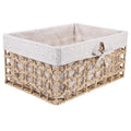 Rustic Storage Bins Grass Basket Cube Boxes with Lids Fabric Toy Sundries – Multiroom Organization Format for Flexible Room-to-Room Use