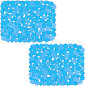 Bligli Pebble Sink Mat 2-Pack - PVC Kitchen Protector for Stainless Steel/Ceramic Dish Drying Mat for Dishes 15.7" x 11.8" Blue – Durable Stainless Steel Construction for Flexible Room-to-Room Use