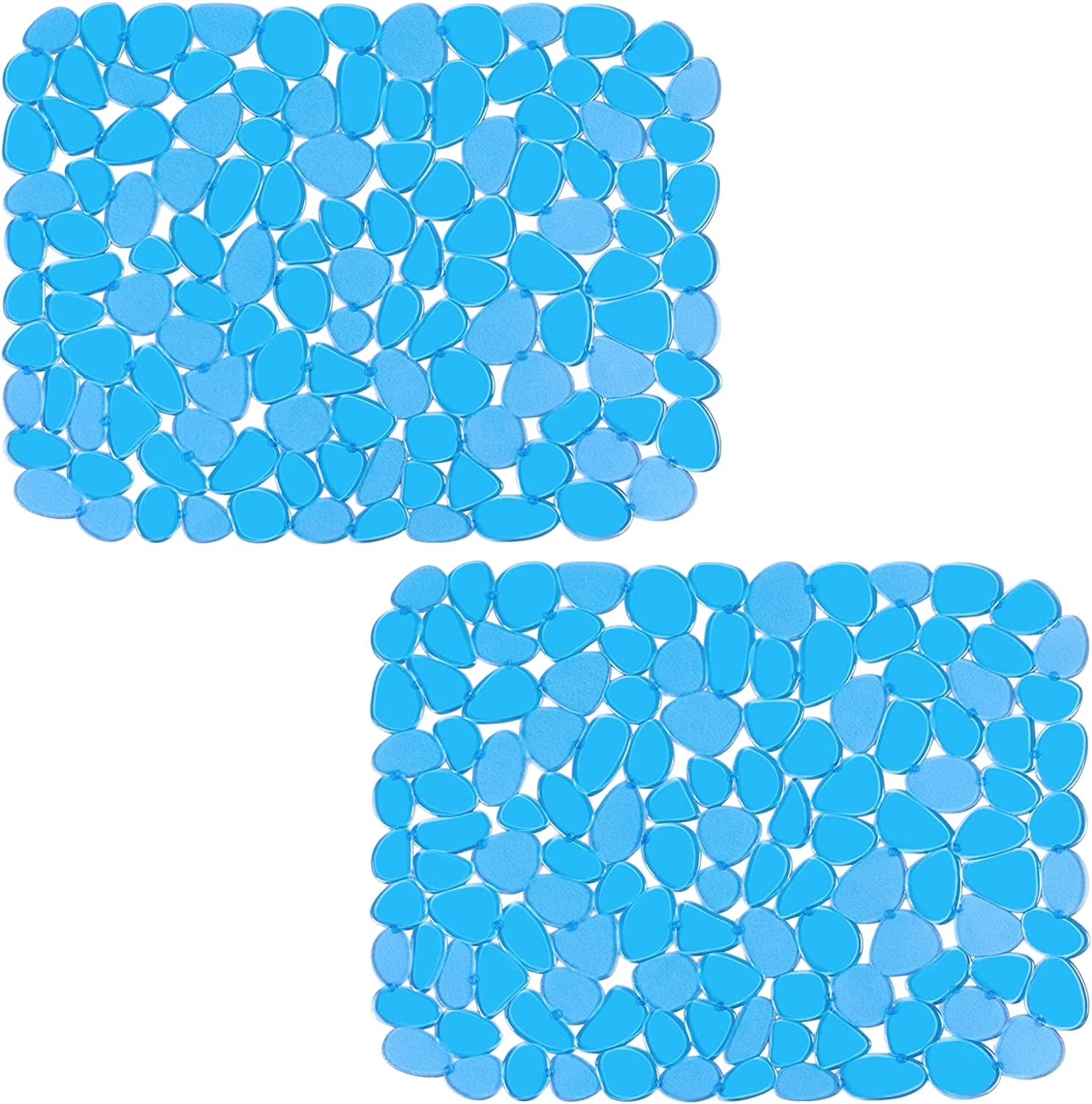 Bligli Pebble Sink Mat 2-Pack - PVC Kitchen Protector for Stainless Steel/Ceramic Dish Drying Mat for Dishes 15.7" x 11.8" Blue – Durable Stainless Steel Construction for Flexible Room-to-Room Use