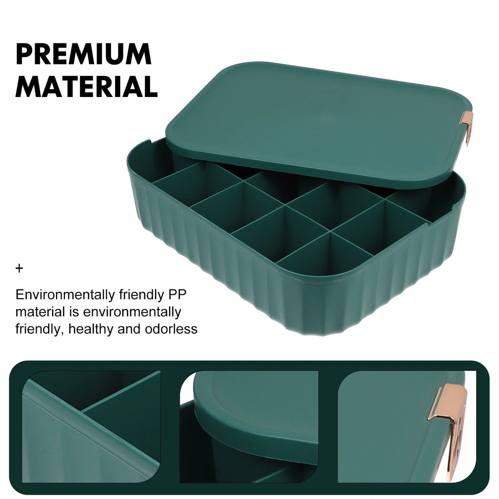 Organizer Bin Storage Box Underwear Drawer Storage Baby 30X23.5X8CM Green – Convenient Family Mealtime Use for Flexible Room-to-Room Use