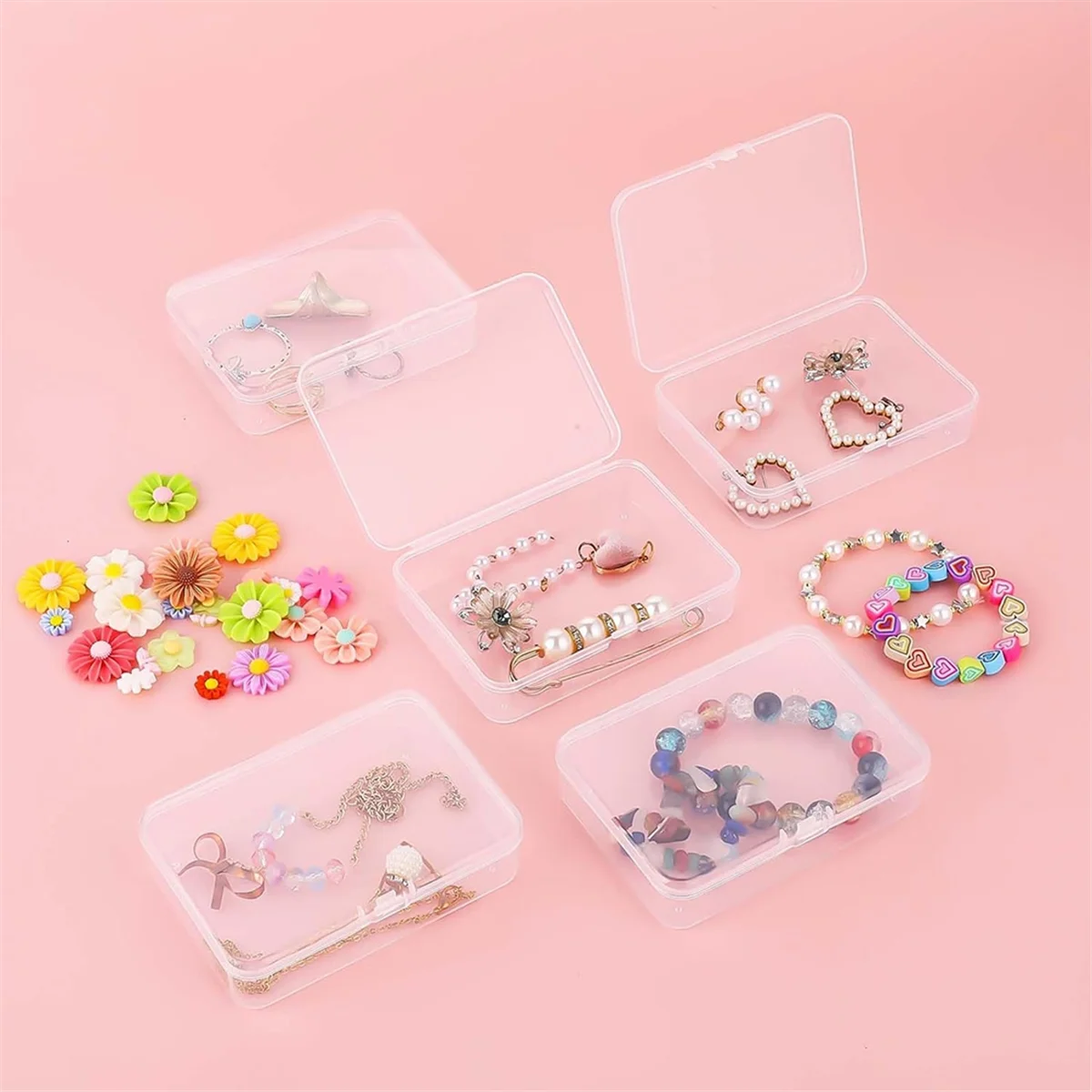 20Pcs Mini Plastic Storage Containers Box with Lid for Collecting Small Items Beads Jewelry Cards Crafts – Secure Lid Design for Flexible Room-to-Room Use