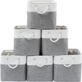 13 x 13 Inch Cube Storage Bins 6 Pack Extra Large Collapsible Fabric Storage Bin with Ropes Foldable Storage Cubes for Home (White & Beige-13"x13"x13") – Foldable Space-Saving Design for Flexible Room-to-Room Use