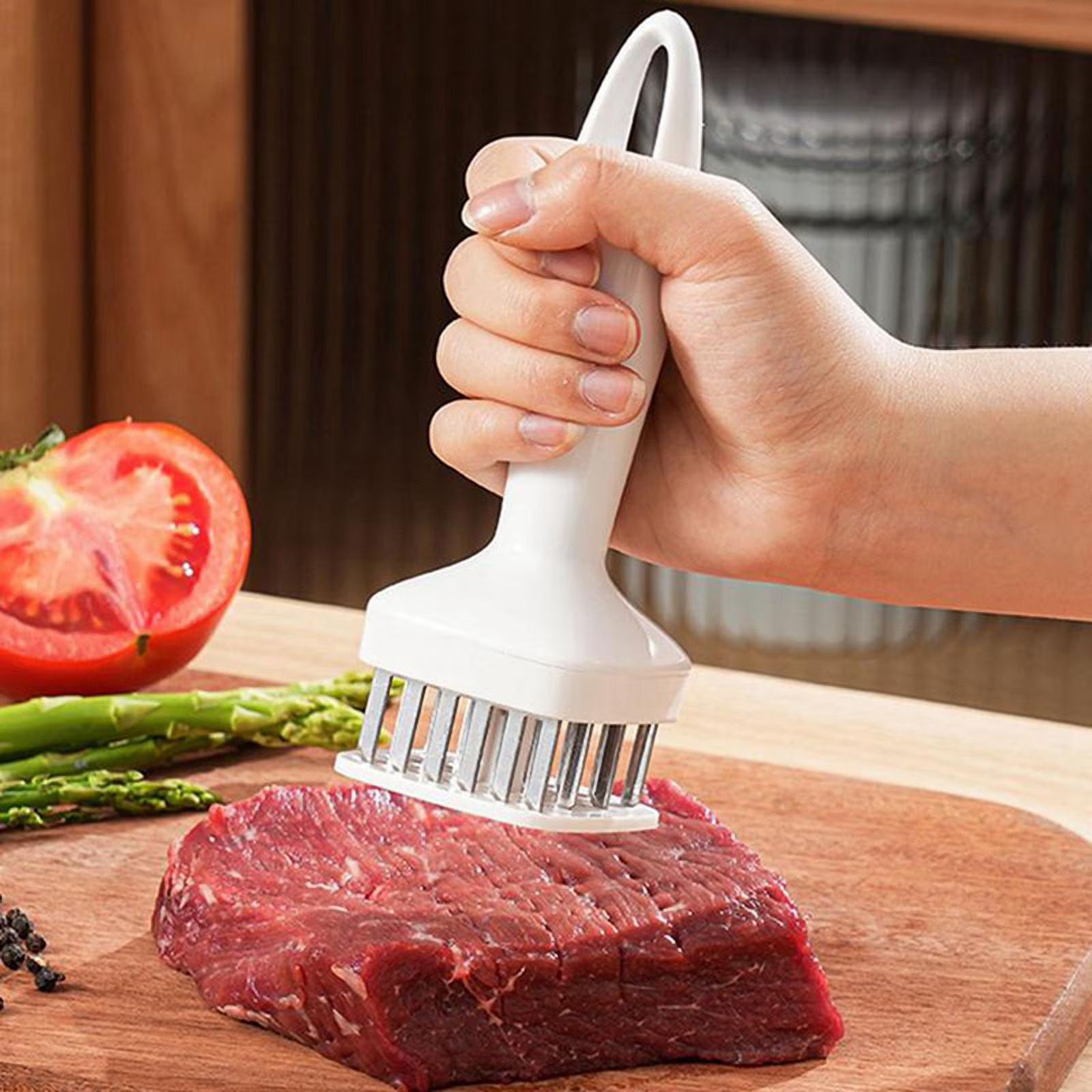 Meat Tenderizer Needle Stainless Steel Prongs Food Grade 5.5x5.5x17cm White – Durable Stainless Steel Construction for Flexible Room-to-Room Use