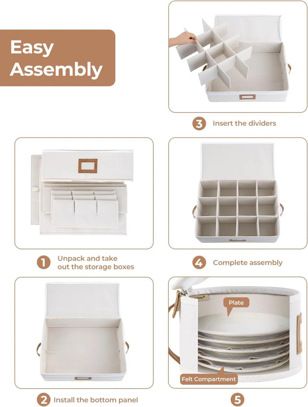 China Storage Containers 5 Pack Beige – Convenient Multi-Piece Set for Flexible Room-to-Room Use