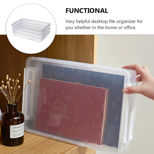 2pcs Multilayers Transparent Storage Box Clear Plastic Document Paper Filling Case – Clear-View Organization for Flexible Room-to-Room Use