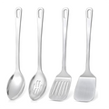 4 Pcs Cooking Utensils Set Stainless Steel Kitchen Utensils,Kitchen Tools Include Wok Spatula Serving Spoon,1 set * spatula set,Silver – Durable Stainless Steel Construction for Flexible Room-to-Room Use