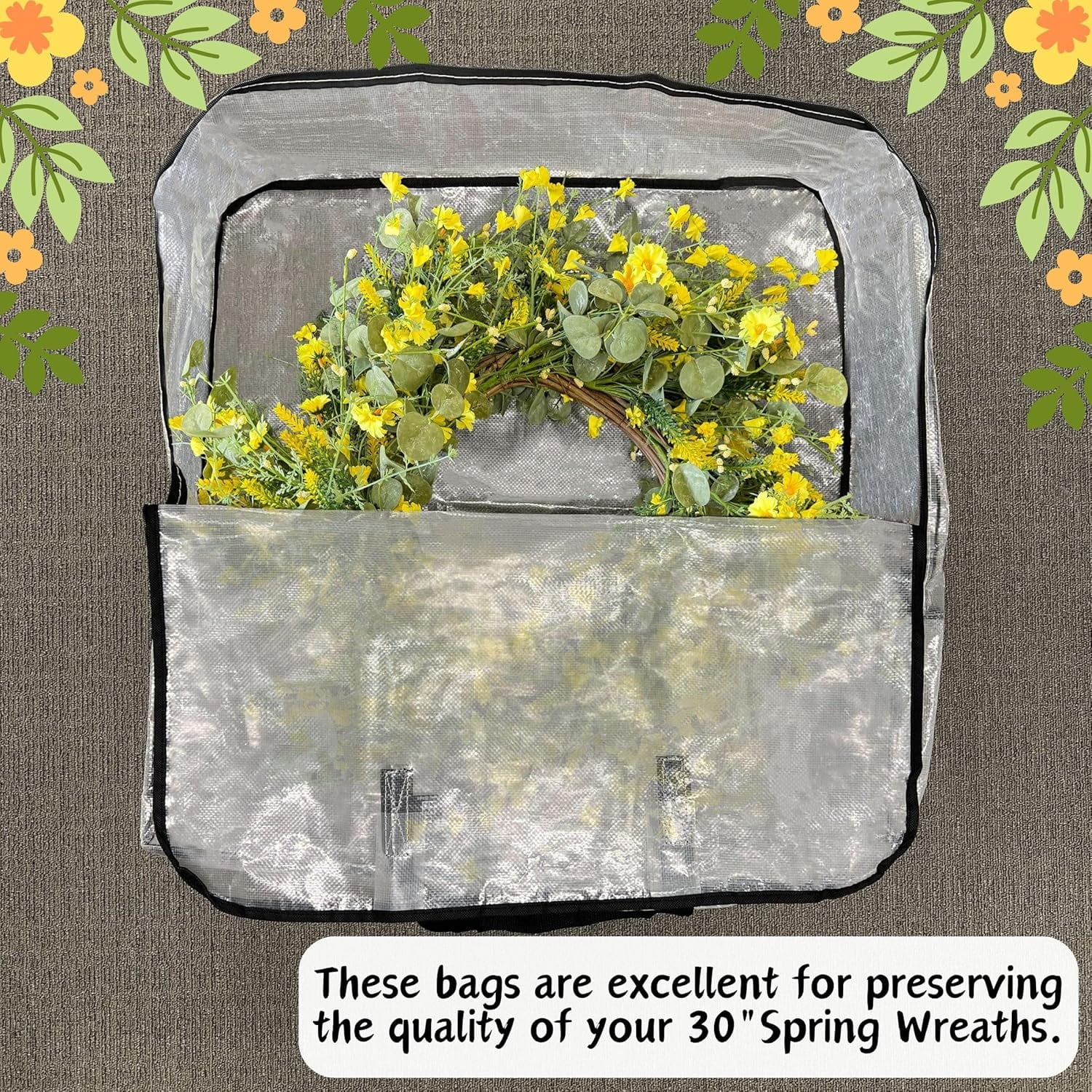 4 Pack Wreath Storage Bag Summer Christmas Decoration Garland Container 30 Inch Clear Door Wreath Organizers Moving Boxes Packing Supplies for College – Clear-View Organization for Flexible Room-to-Room Use