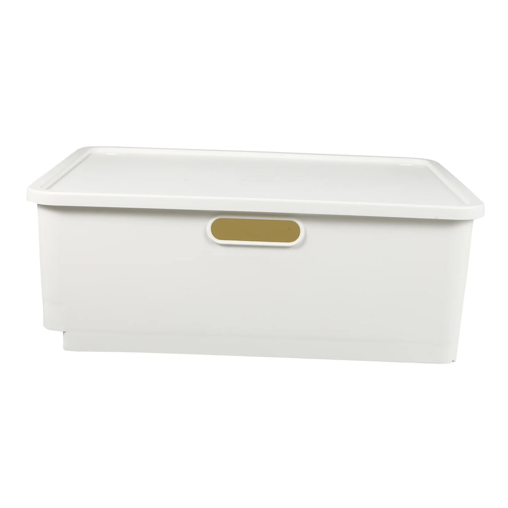 Japanese Storage Box Kitchen Shelves Basket Containers with Lids White – Multiroom Organization Format for Flexible Room-to-Room Use