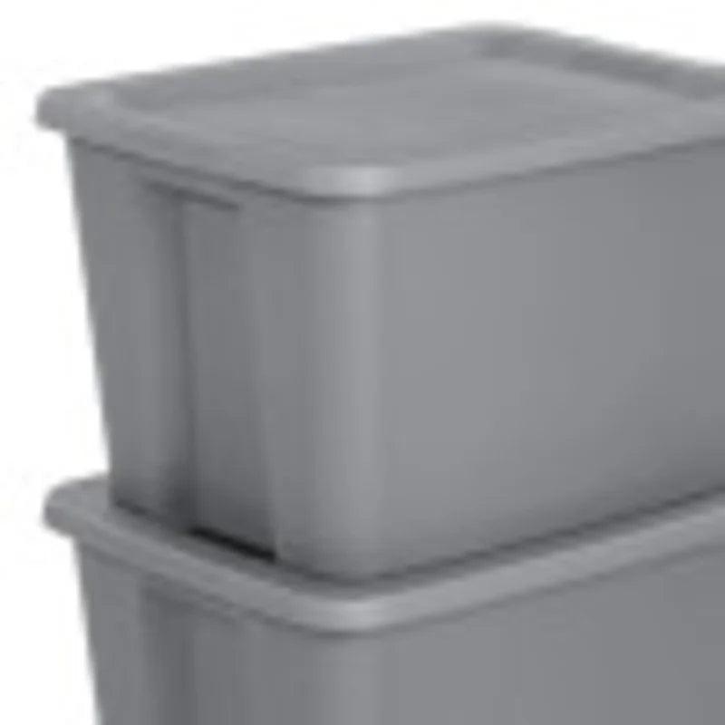 2-Pack 18 Gallon Heavy-Duty Plastic Storage Bins with Snap-On Lids - Durable Stackable Gray Organizers for Home Garage Pantry & Office - Space-Saving Rectangular Design with Reinforced Handles – Stackable Organization for Flexible Room-to-Room Use