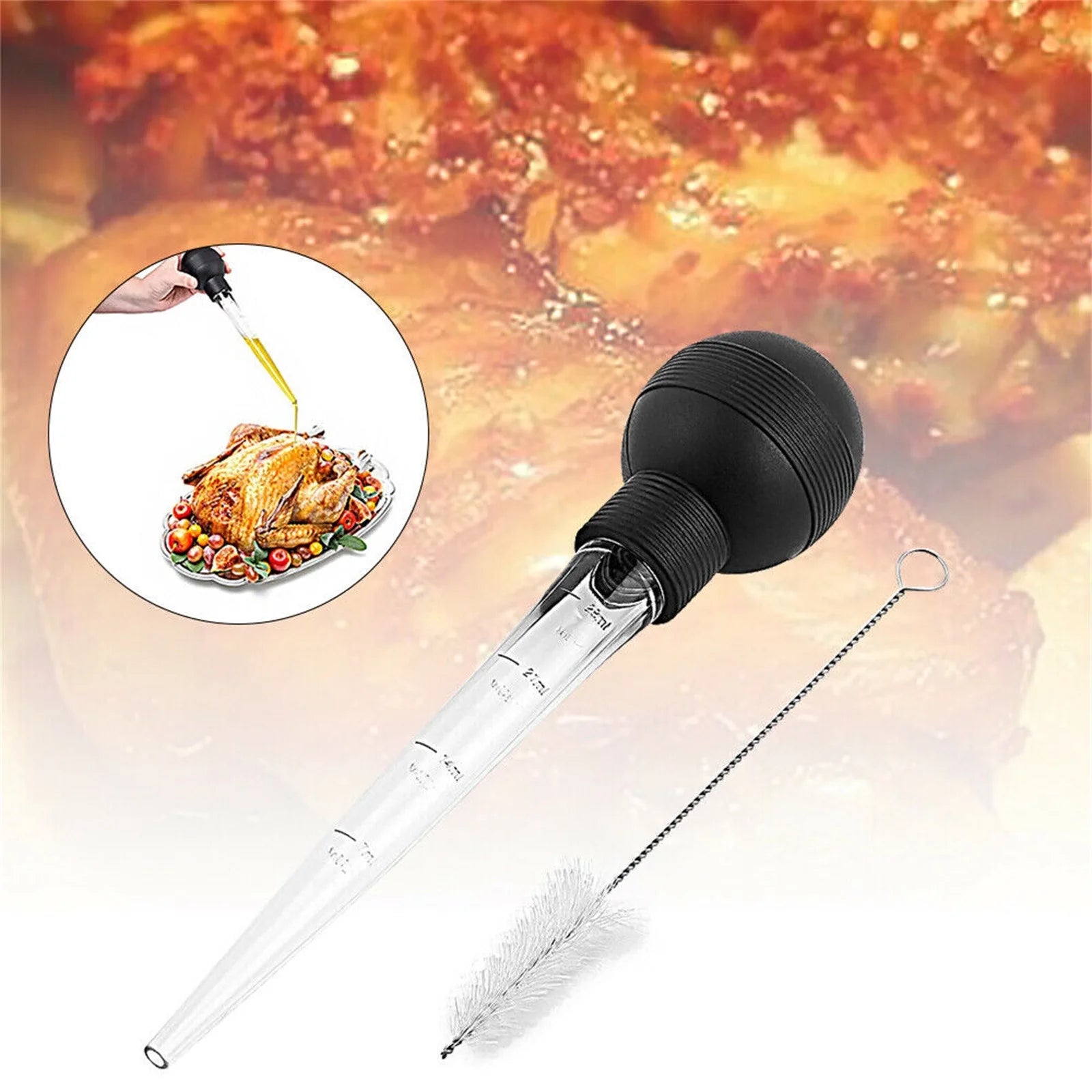 Hiroekza Turkey Baster 28ml Meat Baster Kitchen Utensil For Turkey Beef Pork Roasting Chicken Kitchen Gadgets Clearance – Everyday Kitchen Functionality for Flexible Room-to-Room Use