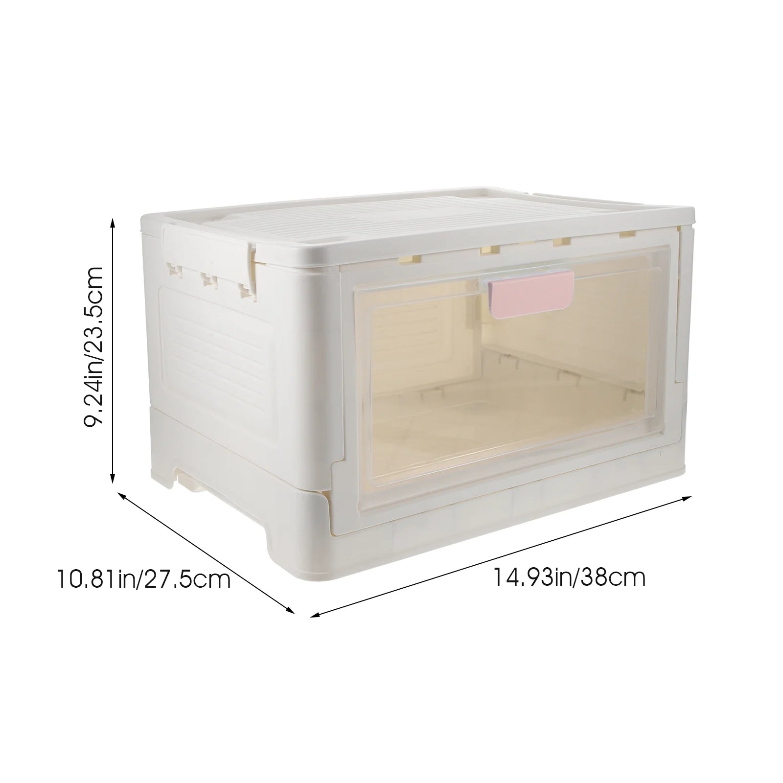 Storage Bins Boxes with Lids Heavy Duty Collapsible Crate Pink – Foldable Space-Saving Design for Flexible Room-to-Room Use