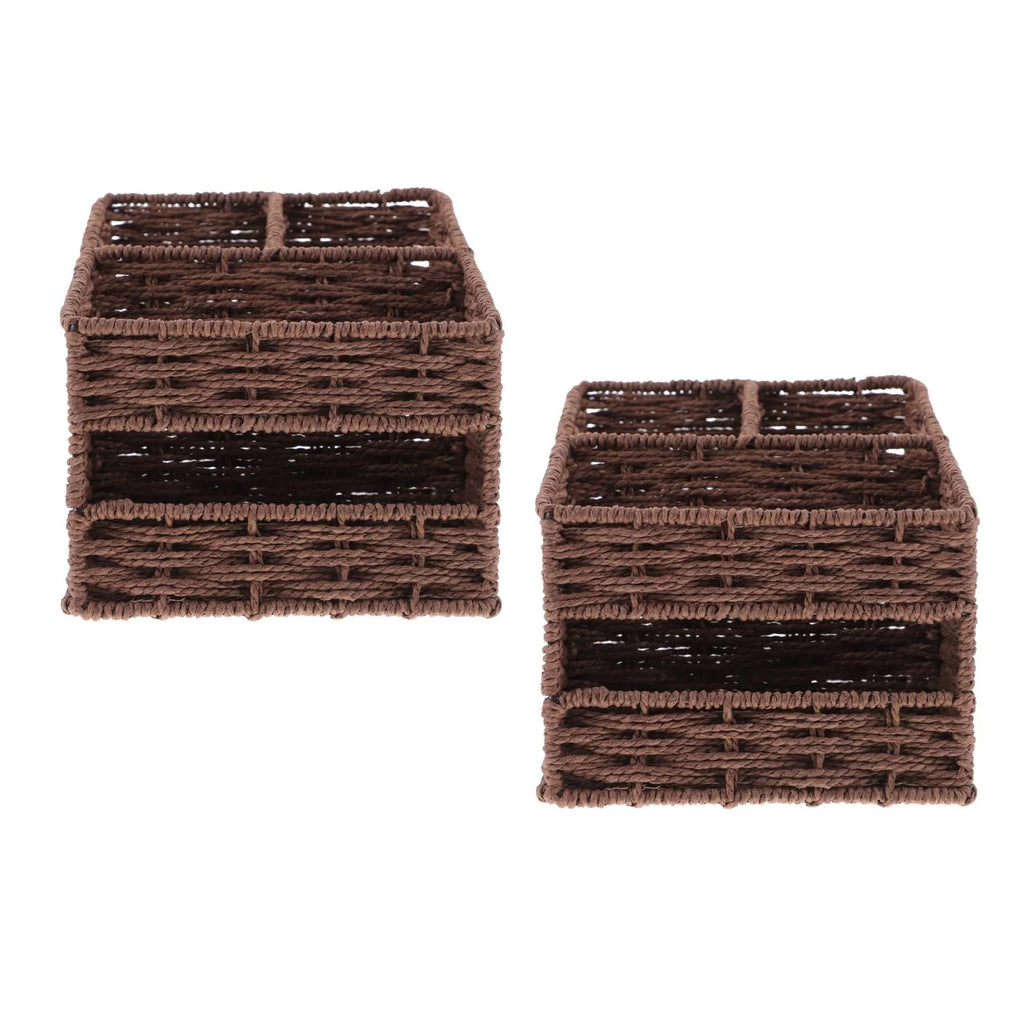 2pcs Desktop Storage Container Home Office Storage Box Sundries Small Items Organizer – Practical Home Organization for Flexible Room-to-Room Use