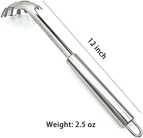 2-Piece Spaghetti Set Stainless Steel Pasta& Tongs Heat Resistant 12 Inch – Durable Stainless Steel Construction for Flexible Room-to-Room Use