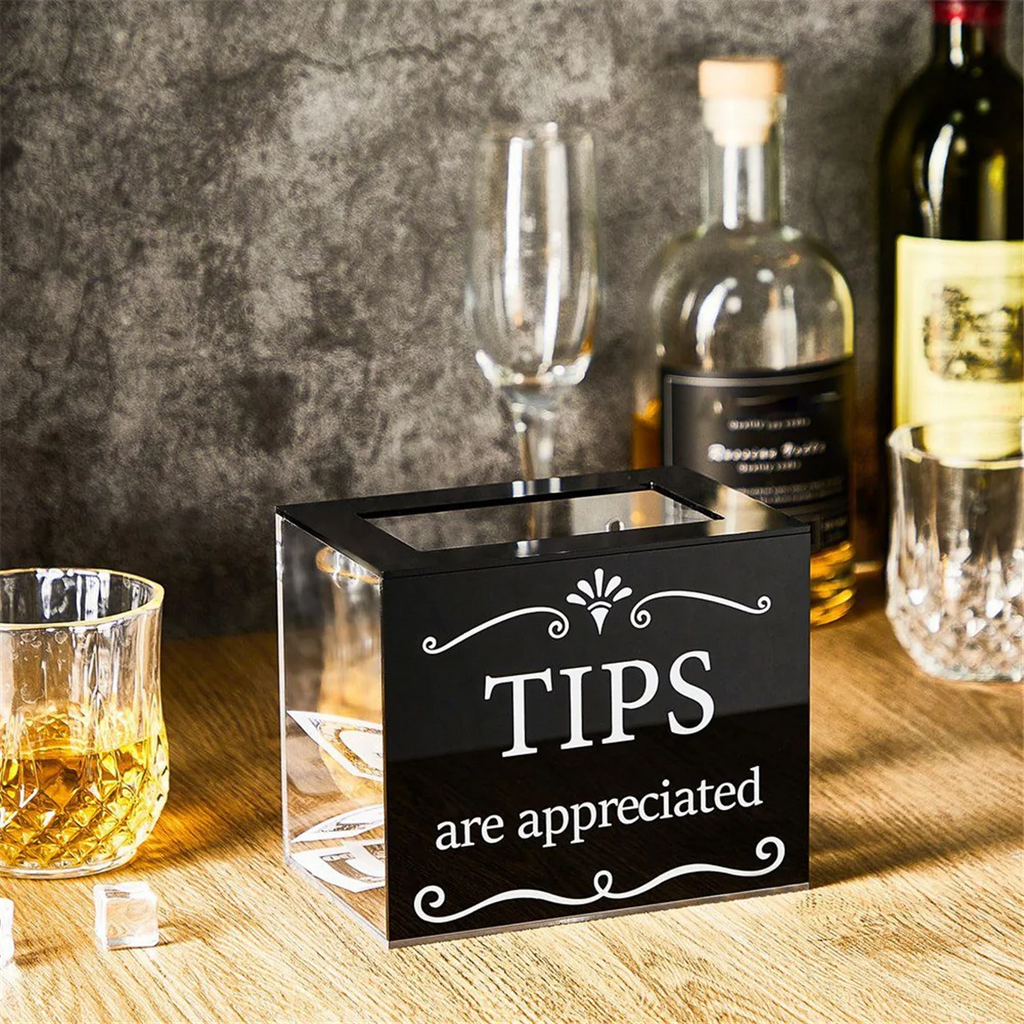 Tip Jars for Money Acrylic Cash Box Donation Bucket 6x4x5 Inch Storage Container Suggestion Raffle – Practical Home Organization for Flexible Room-to-Room Use