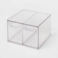 All Purpose 2 Drawer Storage ClearAcrylic Utility Bins,1352 Volume,H 12.6D 12.2 – Practical Home Organization for Flexible Room-to-Room Use