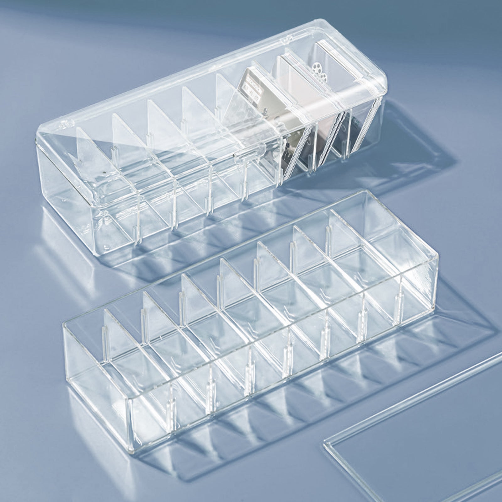 Card Game Business Cards Card Storage Box Travel 26X10X7.5CM Transparent – Clear-View Organization for Flexible Room-to-Room Use