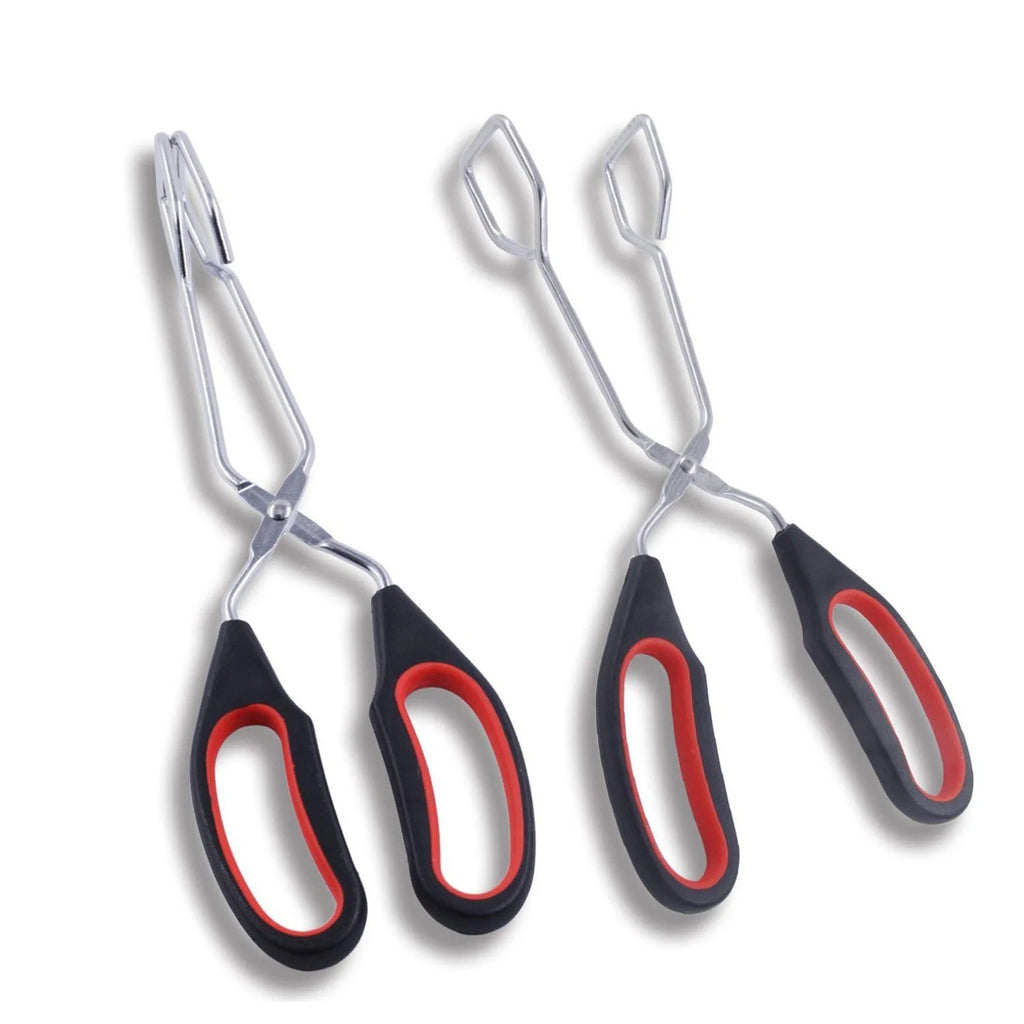 Scissor Tongs with Silicone Tips 23.5x7.5cm Stainless Steel Nonstick Kitchen Cooking Tool – Durable Stainless Steel Construction for Flexible Room-to-Room Use