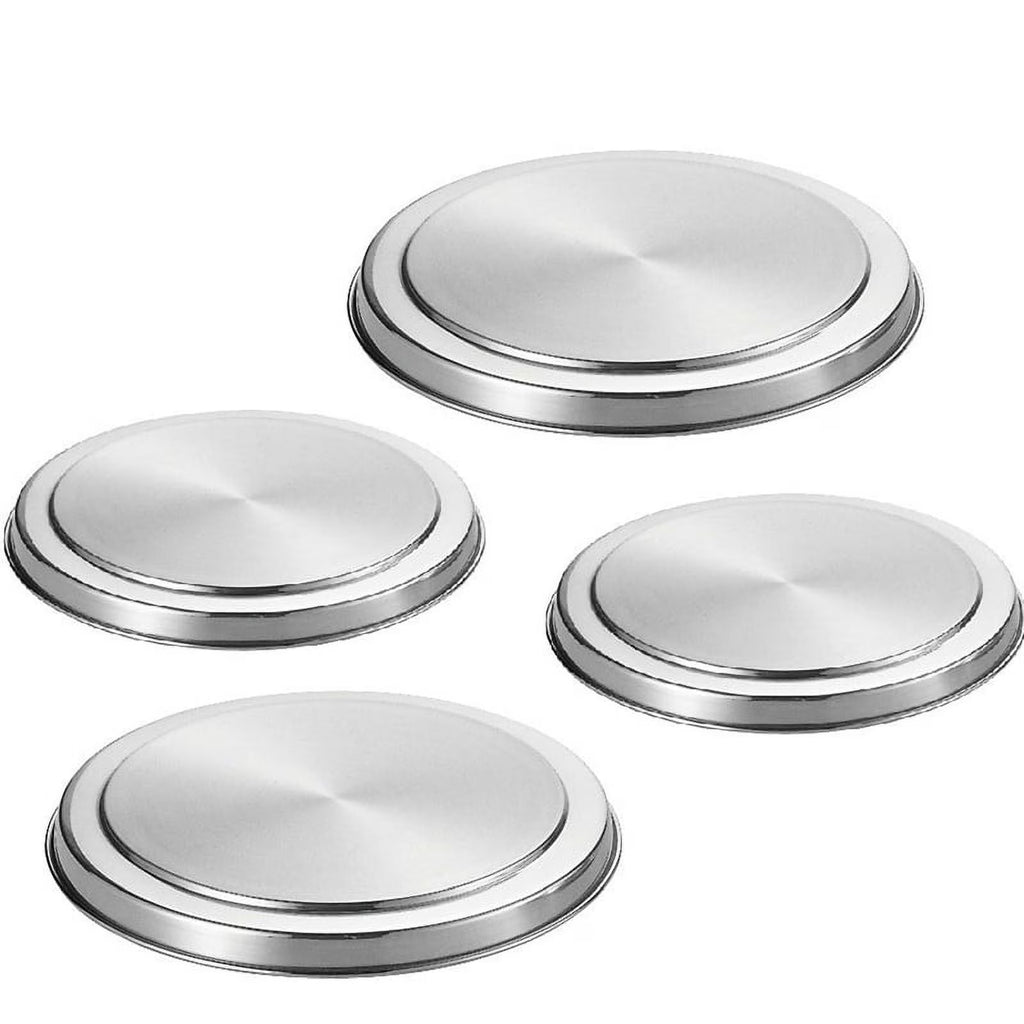 4Pcs Stainless Steel Hob Covers Stove Plate Top Cooker Protector Kit Set Utensils 17/21CM Kitchen Accessories – Durable Stainless Steel Construction for Flexible Room-to-Room Use
