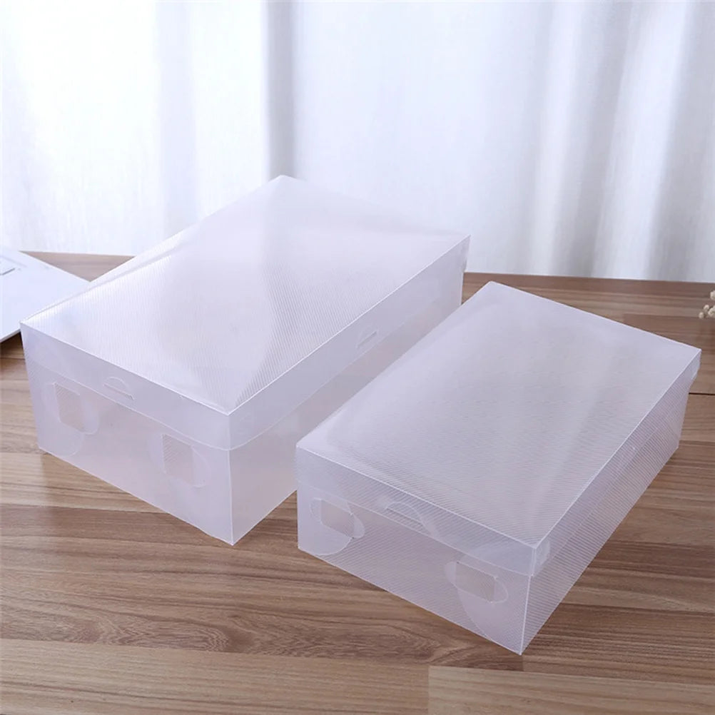 12 PCS Shoes Boxes Transparent Shoes Cases Plastic Storage Box Shoes Container for Home Shop 28x18x10cm – Clear-View Organization for Flexible Room-to-Room Use