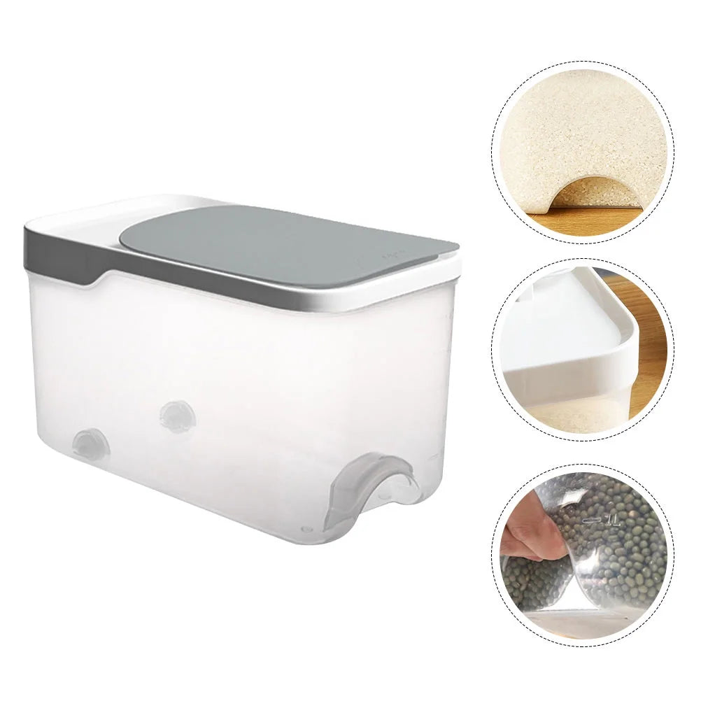 20 Catties Rice Storage Box Jar Cereal Container Dispenser Office Grey – Practical Home Organization for Flexible Room-to-Room Use