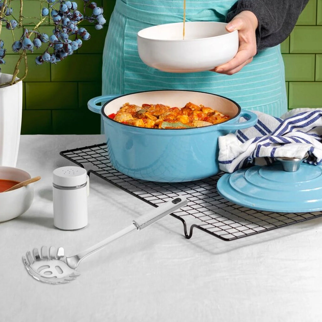 Stainless Steel Pasta Server 1 Set Spaghetti Spoon Noodle Claw Pasta Fork Metal Pasta Spoon Heat Resistant for Cooking – Durable Stainless Steel Construction for Flexible Room-to-Room Use