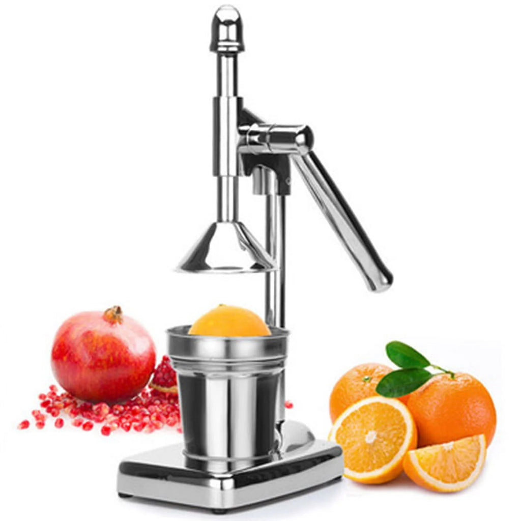Manual Stainless Steel Fruit Juicer Fruit Juice Kitchen Gadgets – Durable Stainless Steel Construction for Flexible Room-to-Room Use