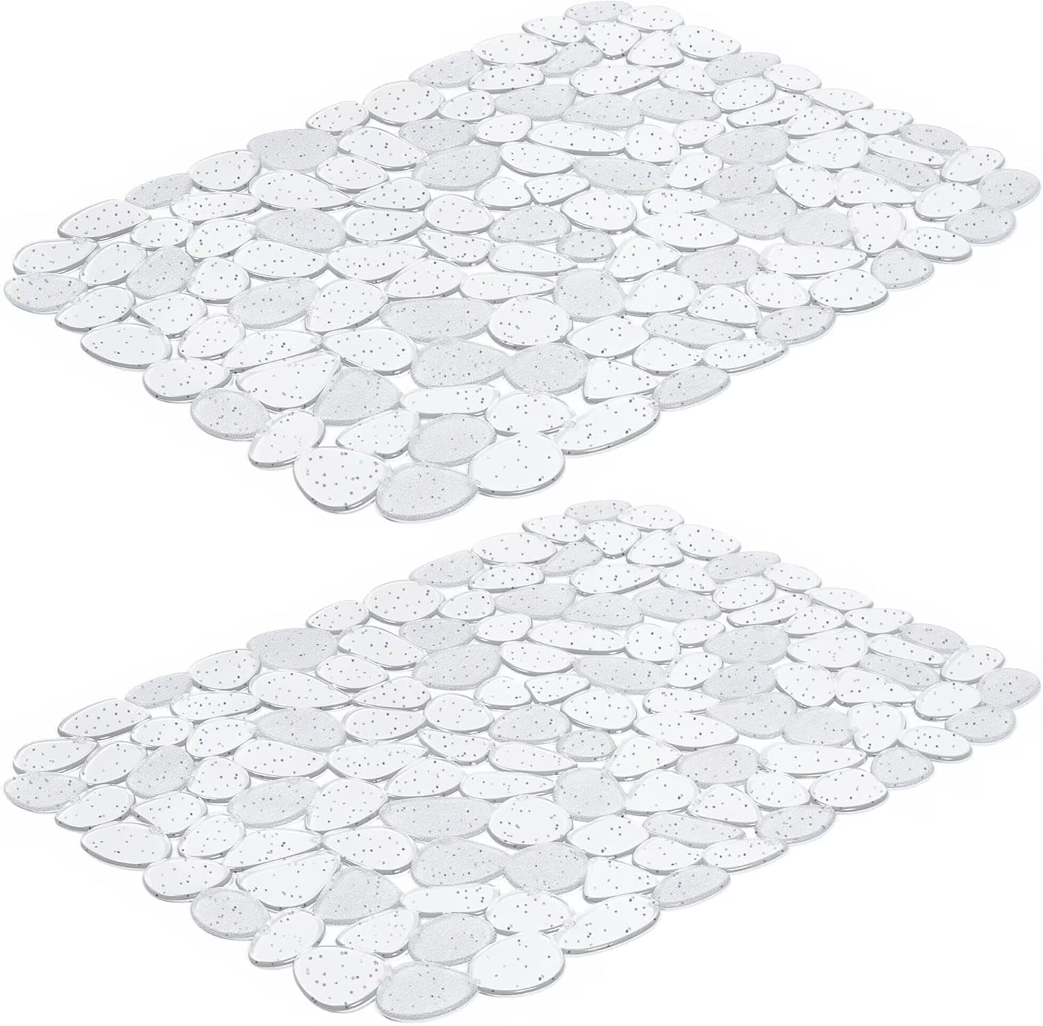 Bligli Pebble Sink Mat 2-Pack - PVC Kitchen Protector for Stainless Steel/Ceramic Dish Drying Mat for Dishes 15.7" x 11.8" Bling Clear – Clear-View Organization for Flexible Room-to-Room Use