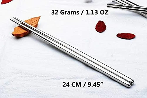 Stainless Steel Chopsticks Metal Reusable Dining Chopsticks 10 Pairs$$Home Decor Kitchen & Other – Durable Stainless Steel Construction for Flexible Room-to-Room Use
