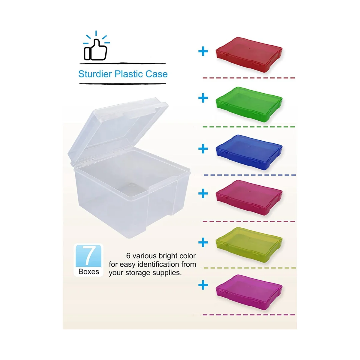 5X7 Inch Photo Storage Box Organizer Picture Containers Multicolor Plastic Craft Keeper Case – Practical Home Organization for Flexible Room-to-Room Use