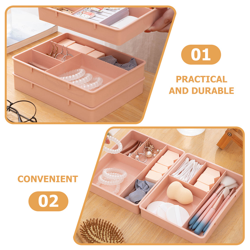 4 Pcs Office Storage Bins Drawers Four Grid Box Four-grid Compartment Case – Compartmented Organization for Flexible Room-to-Room Use