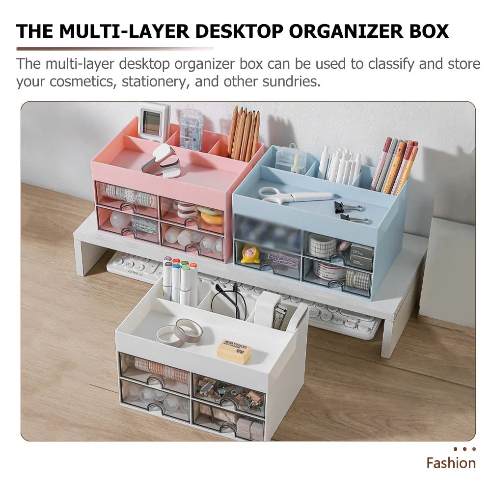 Storage Drawers Box Structure Multi-function Stationery Organizer – Everyday Household Format for Flexible Room-to-Room Use