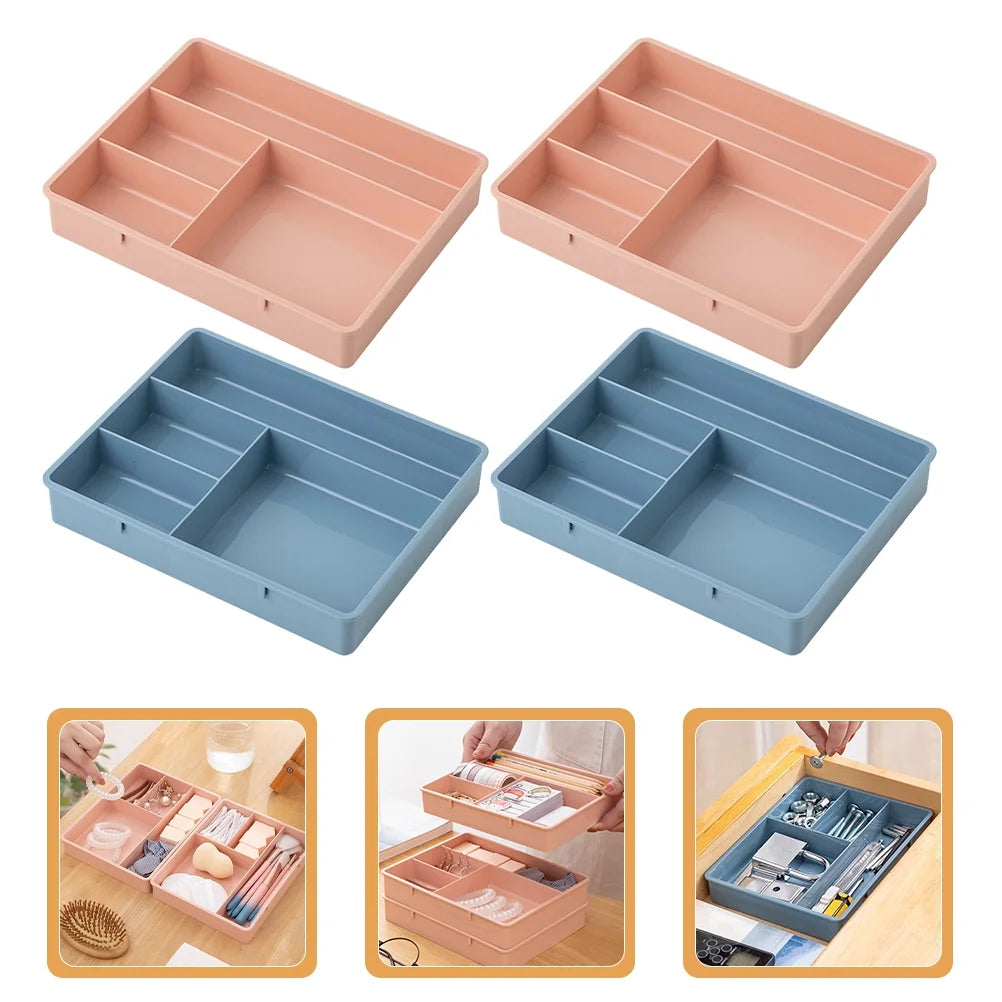 4 Pcs Office Storage Bins Drawers Four Grid Box Four-grid Compartment Case – Compartmented Organization for Flexible Room-to-Room Use
