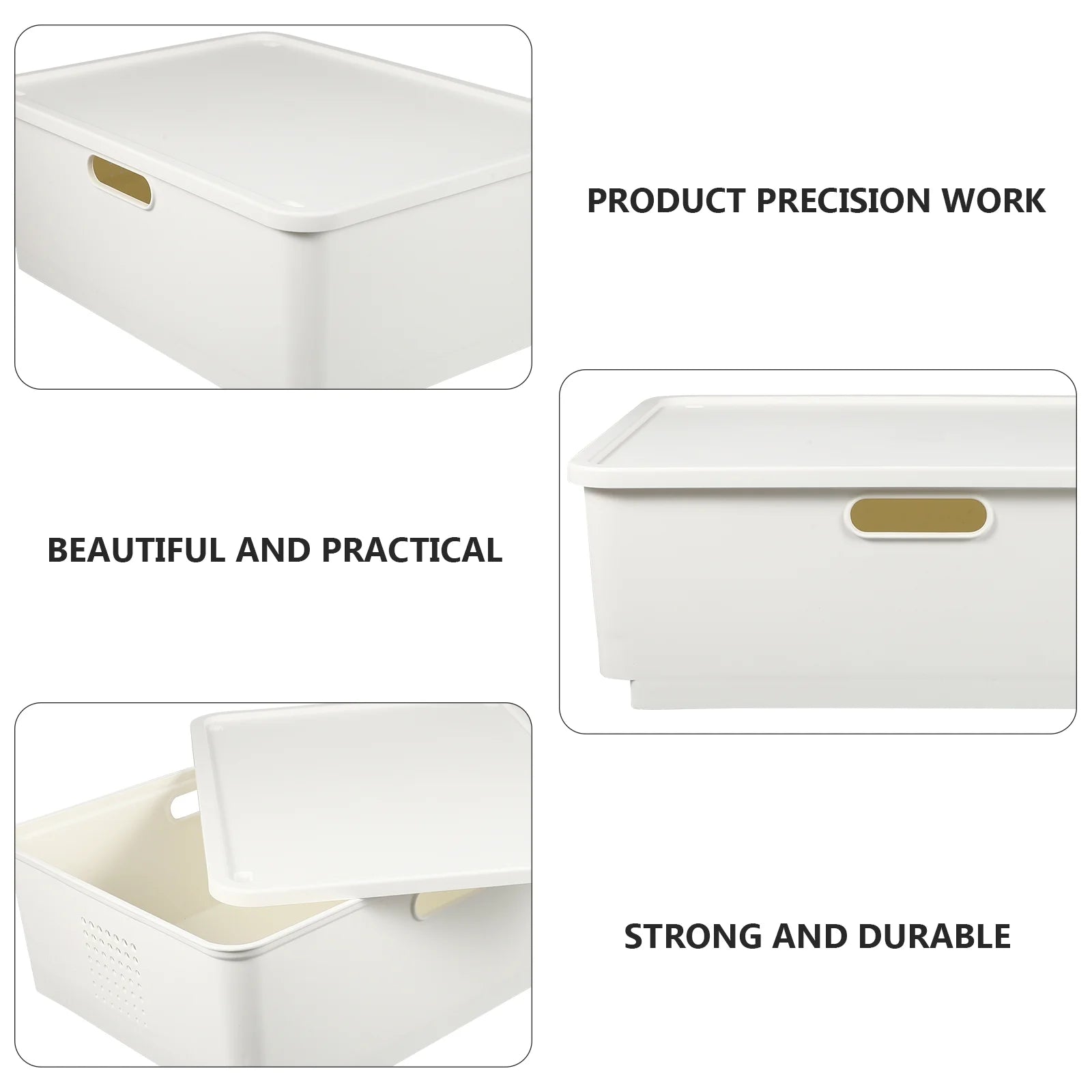 Japanese Storage Box Kitchen Shelves Basket Containers with Lids White – Multiroom Organization Format for Flexible Room-to-Room Use